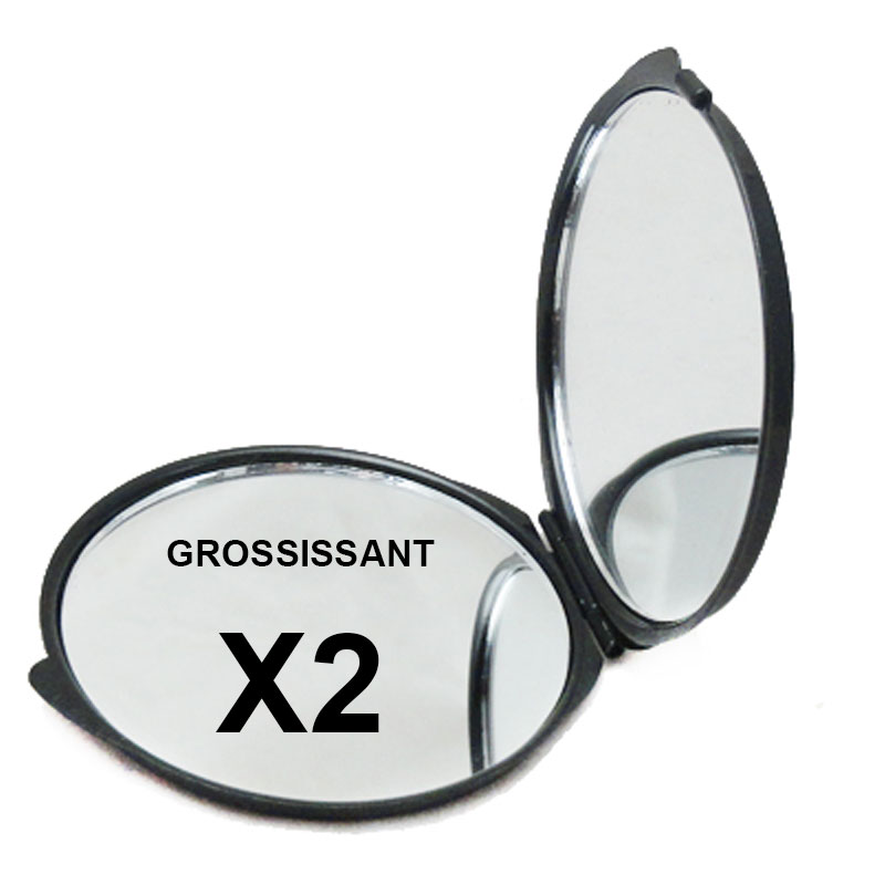 Miroir double sac  main pliant 9cm